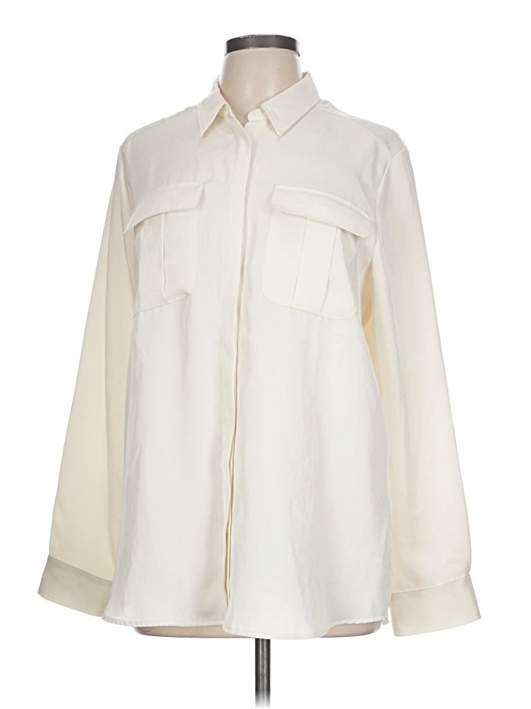 Pre-owned Express Long Sleeve Blouse In Ivory