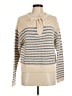 Ann Taylor LOFT 100% Cotton Stripes Tan Pullover Sweater Size M - photo 1