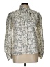 Oscar De La Renta 100% Polyester Paisley Multi Color Silver Long Sleeve Blouse Size L (estimated) - photo 1