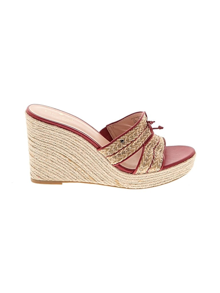Pre-owned Kate Spade New York Wedges In Burgundy