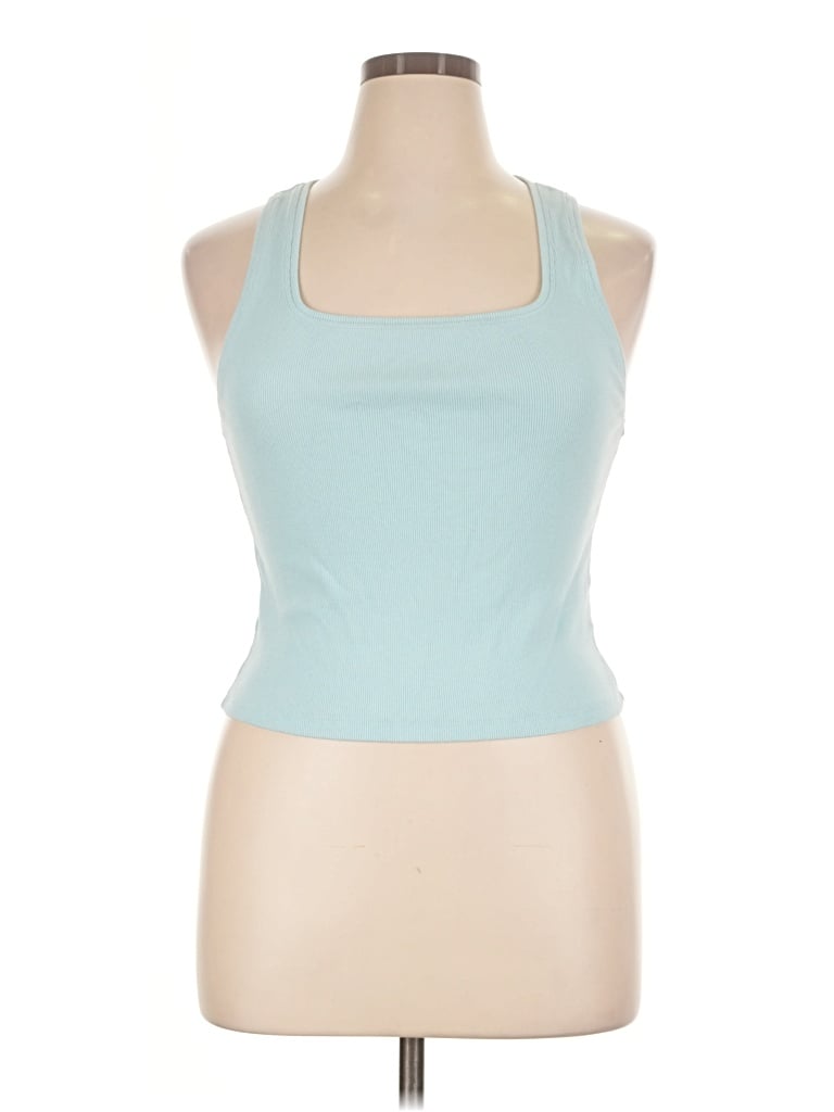 Pre-owned American Eagle Outfitters Tank Top Teal Halter Neckline Tops