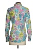 Talbots 100% Cotton Floral Teal Long Sleeve Button-Down Shirt Size XS - photo 2