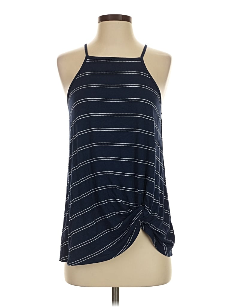 Pre-owned Mts Sleeveless Top Blue Halter Neckline Tops