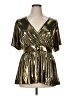 Torrid Metallic Gold Short Sleeve Top Size 1X Plus (1) - photo 1