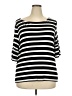 Talbots Stripes Black 3/4 Sleeve Top Size 2X - photo 1