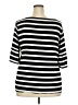 Talbots Stripes Black 3/4 Sleeve Top Size 2X - photo 2