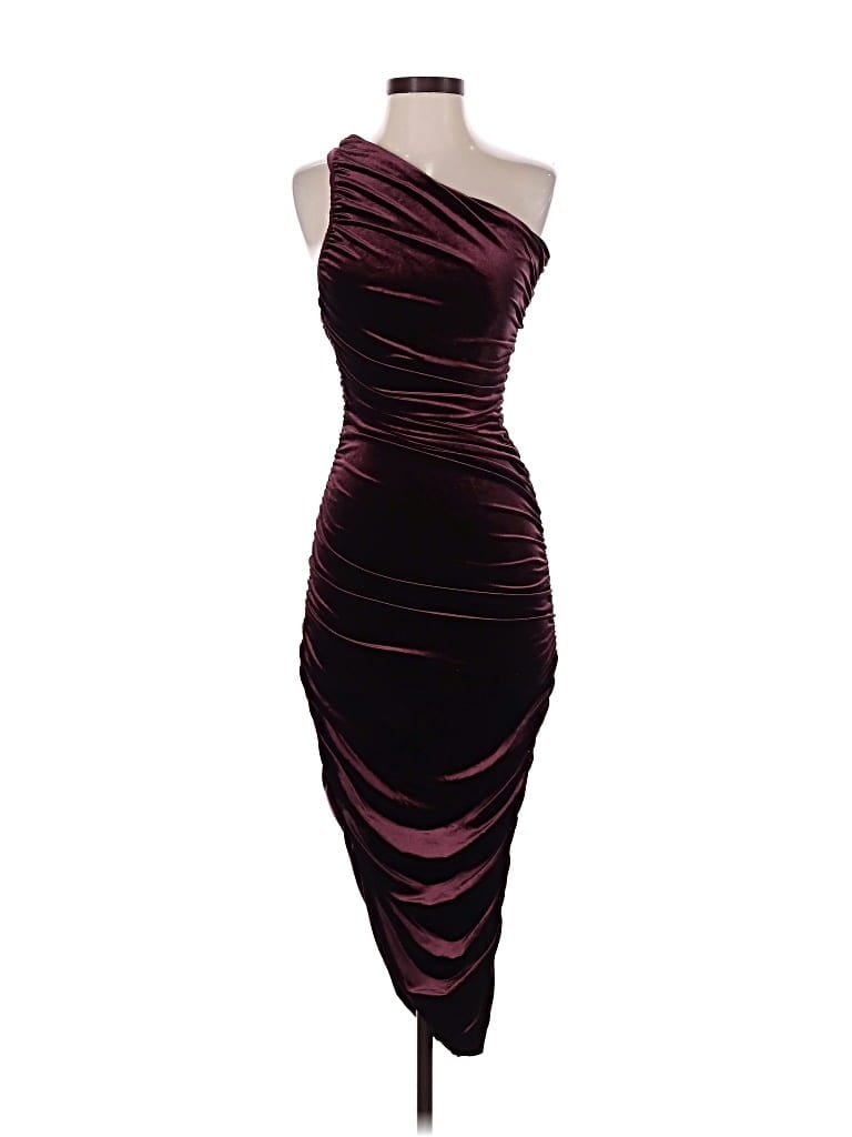 Club L London Cocktail Dress - Party: Burgundy Dresses - Used - Size 4