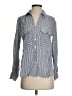Zara Stripes Silver Long Sleeve Button-Down Shirt Size S - photo 1