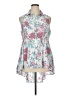 Torrid Floral Blue Sleeveless Blouse Size 1X Plus (1) - photo 1