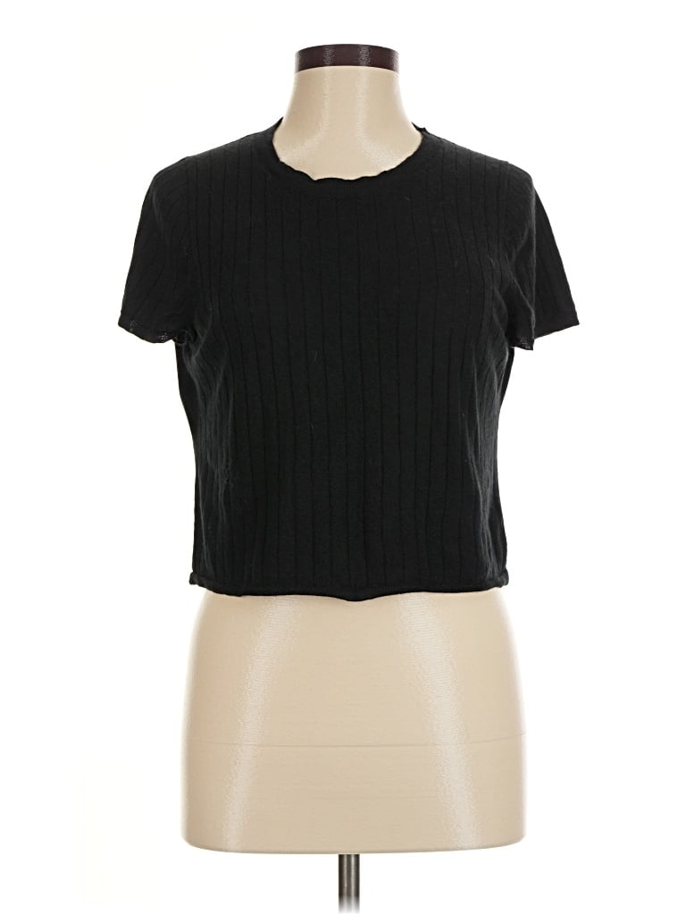 Pre-owned Jcrew Short Sleeve Turtleneck In Black