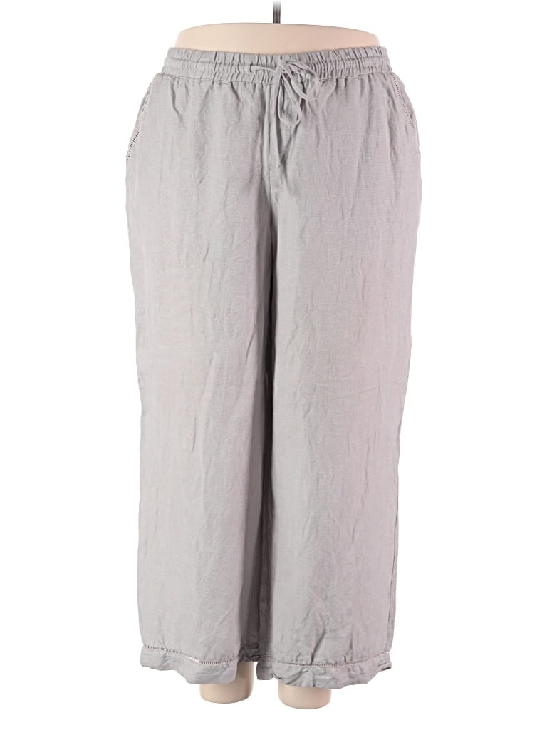Pre-owned Lane Bryant Linen Pants In Gray