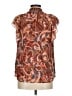 A.L.C. Paisley Brown Sleeveless Silk Top Size 8 - photo 2