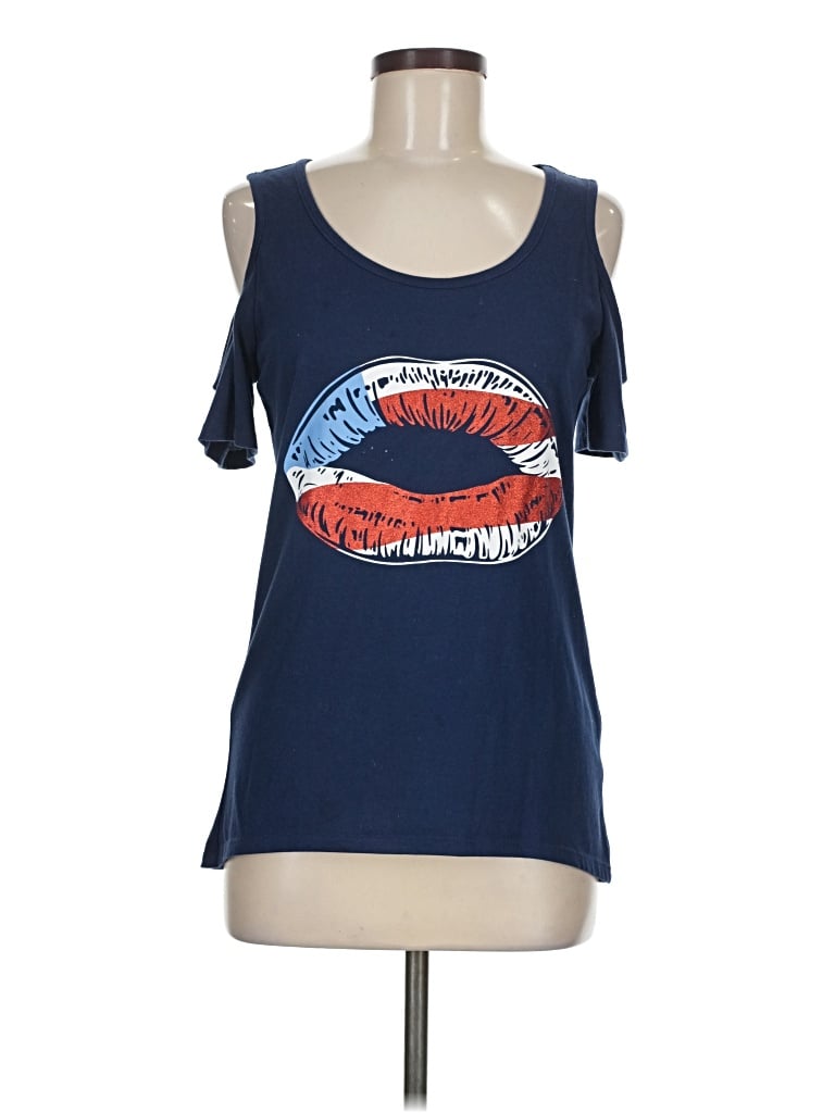 Pre-owned Joe Boxer Tank Top Blue Cold Shoulder Neckline Tops