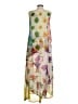 Sacred Threads 100% Polyester Print Orange Casual Dress Size S - photo 2