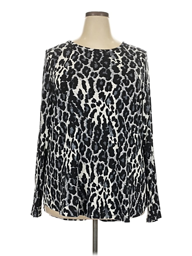 Pre-owned Lane Bryant Long Sleeve Blouse In Black