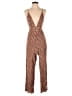 Forever 21 100% Polyester Chevron-herringbone Brown Orange Jumpsuit Size M - photo 1