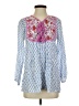 S-Zone 100% Cotton Blue Long Sleeve Blouse Size S - photo 1