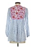 S-Zone 100% Cotton Blue Long Sleeve Blouse Size S - photo 2