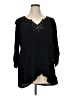 JM Collection 100% Rayon Black 3/4 Sleeve Blouse Size XL - photo 1