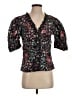 LoveShackFancy 100% Cotton Floral Black Short Sleeve Blouse Size S - photo 1
