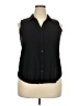 Worthington Black Sleeveless Button-Down Shirt Size XXL - photo 1