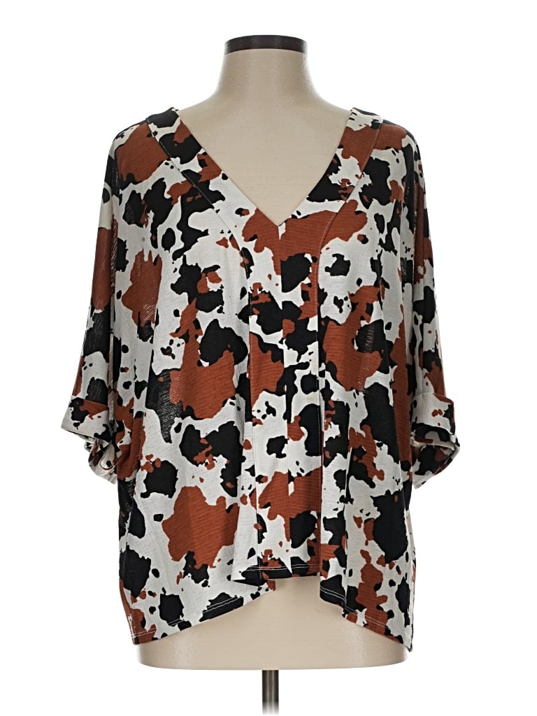 Pre-owned Daytrip 3/4 Sleeve Blouse In Brown