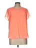 E&M Collection 100% Polyester Orange Short Sleeve Blouse Size L - photo 1
