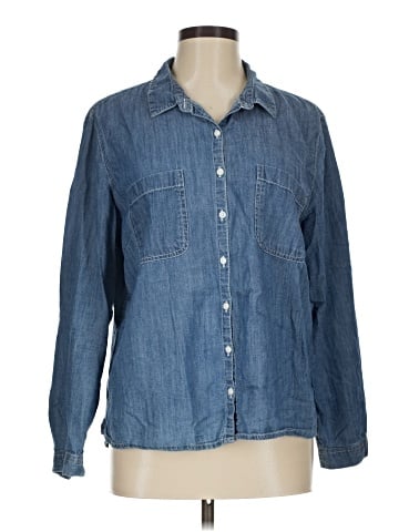 Violeta by Mango Long Sleeve Button-Down Shirt (view 1)