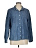 Violeta by Mango Blue Long Sleeve Button-Down Shirt Size M - photo 1