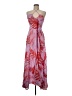 Self Contrast Tropical Red Cocktail Dress Size M - photo 1