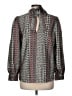 Ann Taylor LOFT 100% Polyester Tweed Gray Long Sleeve Blouse Size M - photo 2