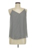 Ann Taylor LOFT Gray Sleeveless Blouse Size Med Petite - photo 1