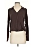 Green Envelope Brown Long Sleeve Blouse Size S - photo 1