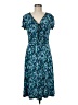 Connected Apparel Paisley Blue Casual Dress Size 8 - photo 1