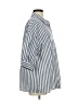 Shein Stripes Blue 3/4 Sleeve Button-Down Shirt Size 6 - photo 4