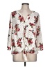 Black Rainn 100% Polyester Floral Ivory 3/4 Sleeve Blouse Size L - photo 1