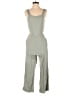 Monteau Solid Gray Green Jumpsuit Size S - photo 1