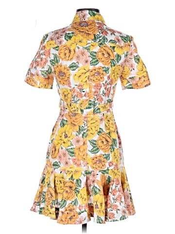 Zimmermann Yellow Floral Print Poppy Belted Mini Dress (view 2)