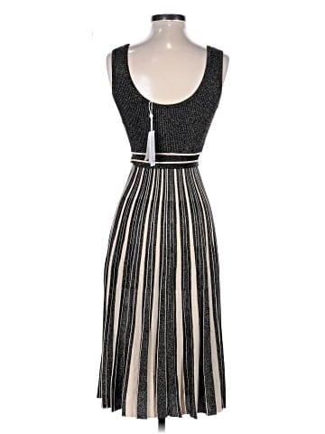 Zimmermann Metallic Striped Ribbed-Knit Midi Dress (view 2)