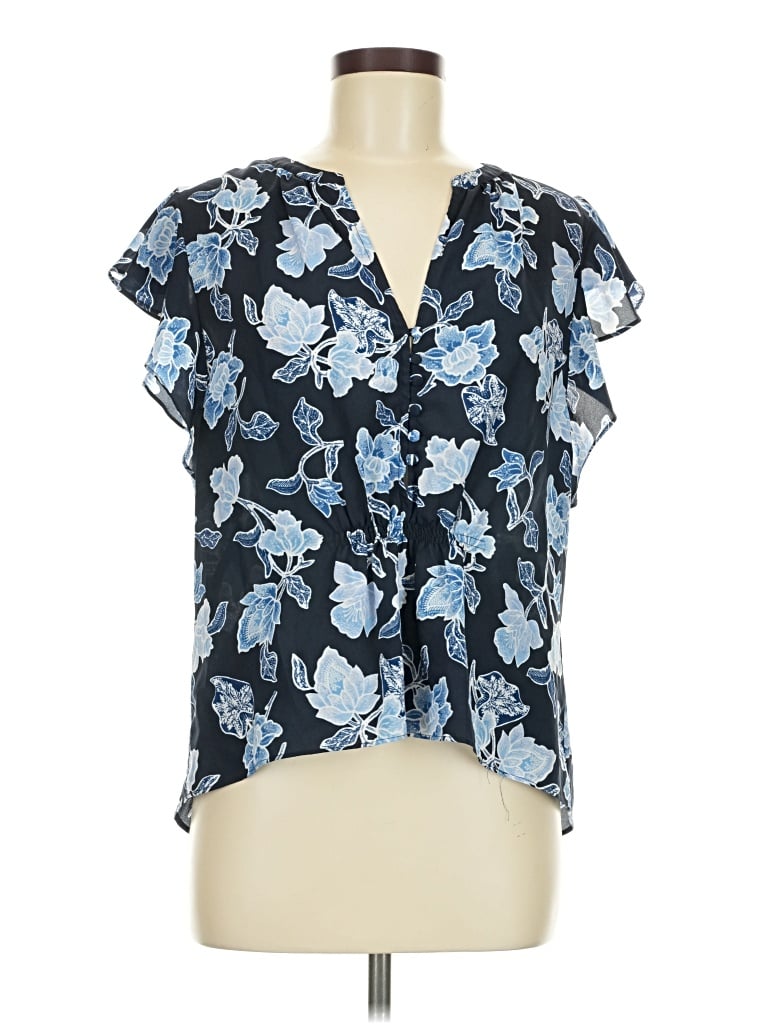 Pre-owned Joie Short Sleeve Blouse In Blue