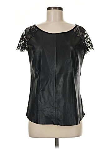 Ecru Faux Leather Top (view 1)