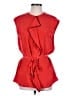 Louis Vuitton 100% Silk Red  Ruffle Front Tie Belt Blouse Size EU (IT) 40 / US 4 - photo 1