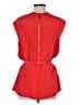 Louis Vuitton 100% Silk Red  Ruffle Front Tie Belt Blouse Size EU (IT) 40 / US 4 - photo 2