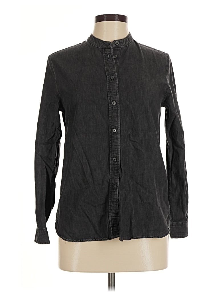Pre-owned Superdry Long Sleeve Button Down Shirt In Black