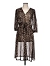 Ember 100% Polyester Animal Print Brown Casual Dress Size L - photo 1