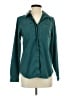L.L.Bean Houndstooth Teal Long Sleeve Blouse Size XS - photo 1