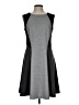 Connected Apparel Color Block Gray Casual Dress Size 10 - photo 1
