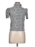 Zara Animal Print Silver Short Sleeve Turtleneck Size L - photo 1