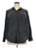 Torrid 100% Tencel Black 3/4 Sleeve Button-Down Shirt Size 3X Plus (3) - photo 1