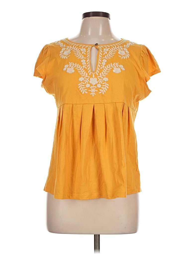 Pre-owned Michael Michael Kors Short Sleeve Blouse In Yellow
